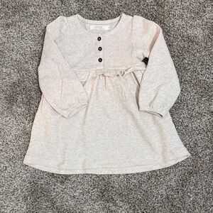 Cream Long Sleeve Baby Dress